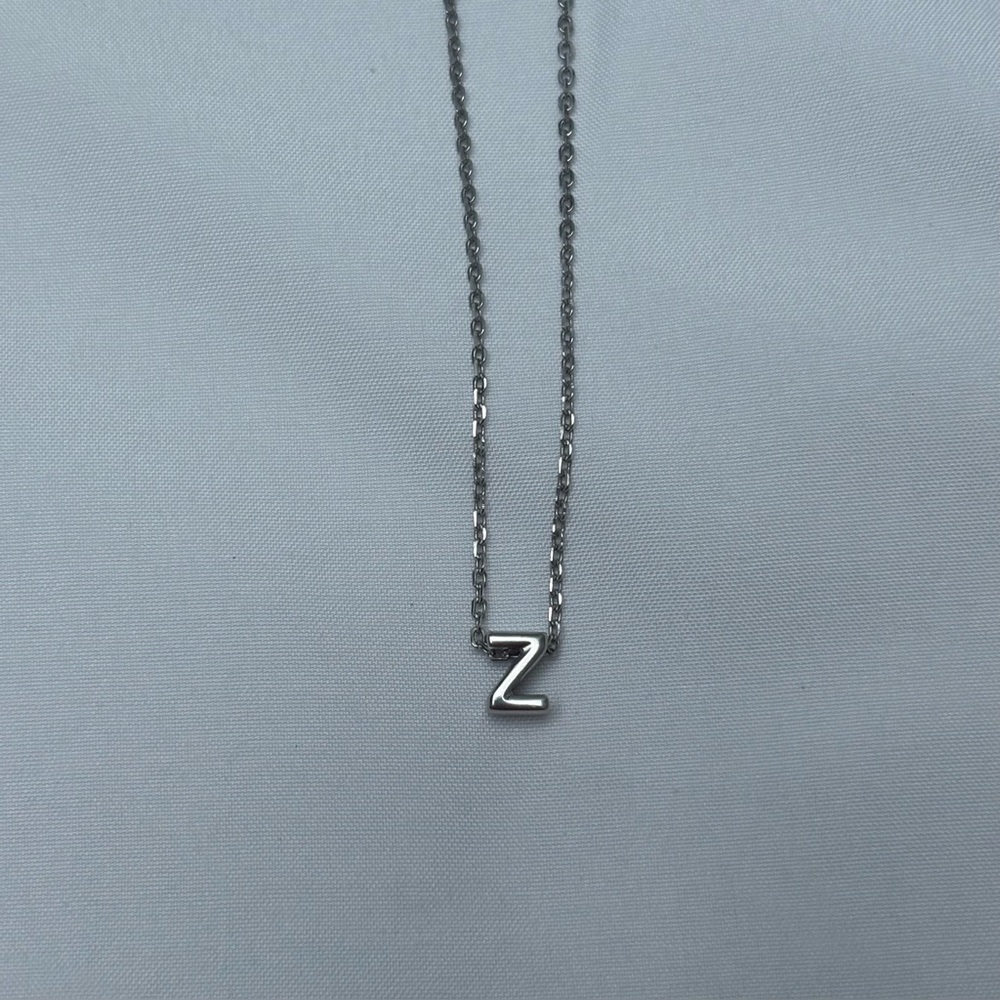 Sterling Silver Initial 'Z' Necklace 16” 925